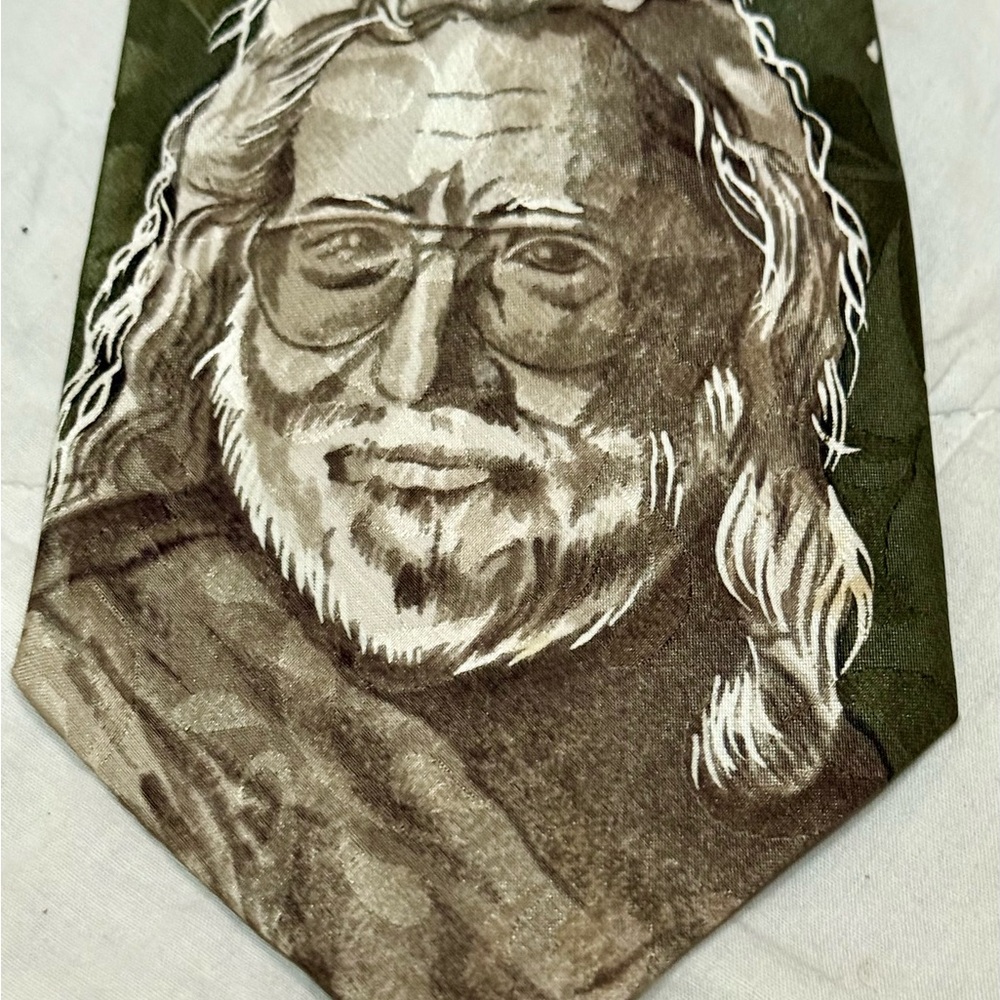 Jerry Garcia Grateful Dead Dancing Bears Silk Tie YES 90125 Vtg Psychedelic 4:20